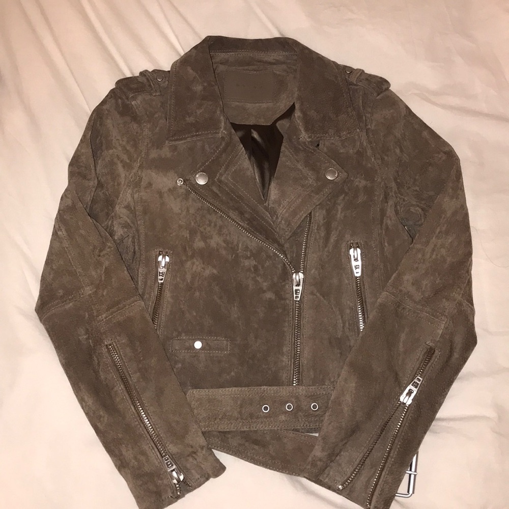 Real Leather Suede Moto Jacket